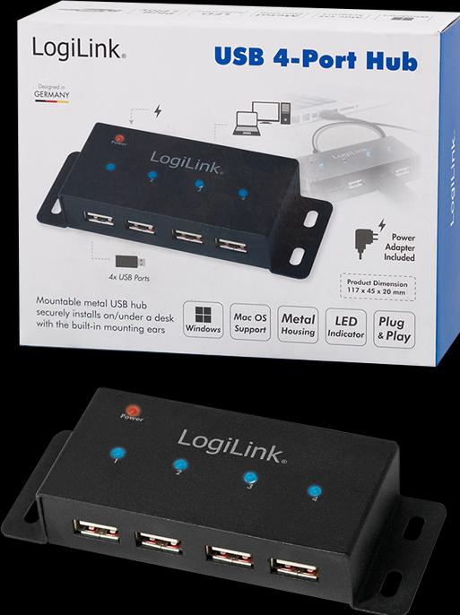 Produktbild LogiLink UA0141A (USB-A, 4 Ports)