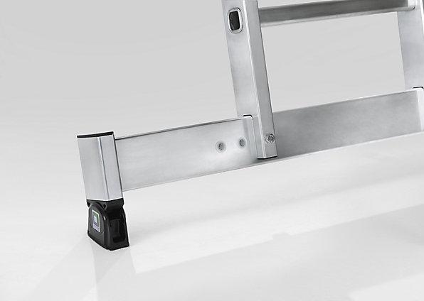 Produktbild Munk Vielzweckleiter 4-teilig mit nivello-Traverse und Holzbelag 2x3 + 2x4 Sprossen (Mehrzweckleiter, 30 cm)