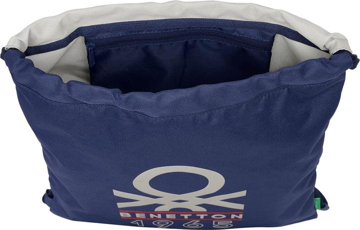 Actual product image Benetton Backpack bag with straps Varsity grey navy blue 35 x 40 x 1 cm