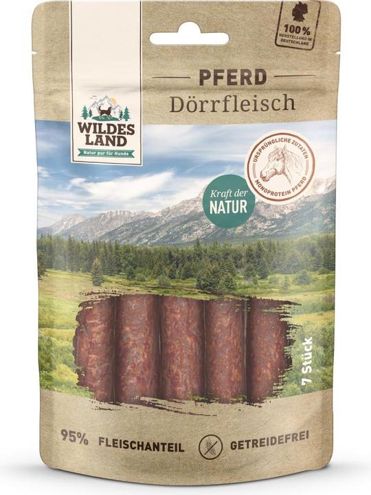Produktbild Wildes Land Snack Dörrfleisch Pferd, 7 Stk (Junior, Senior, Adult, 1 Stk., 180 g)