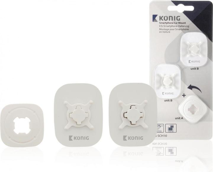 Immagine prodotto König Konig Supporto da auto per smartphone, ruotabile a 360 gradi, bianco