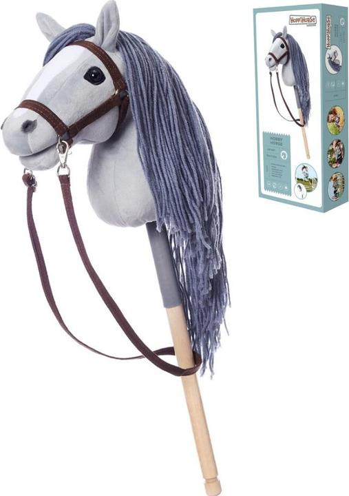 Actual product image No Name Horse on a stick HOPPIHORSE hobby horse A4 grey