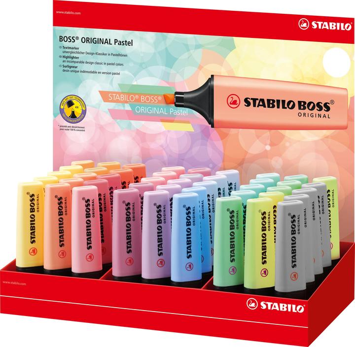 Actual product image STABILO Highlighter BOSS ORIGINAL Pastel, 45 pcs. display (Assorted, 5 mm, 45 x)