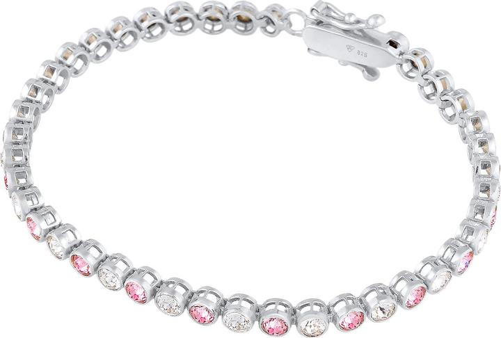 Produktbild Elli PREMIUM Armband Tennis-Armband Kristalle Rose 925 Silber (18 cm, Glaskristall, 925er Sterling Silber)