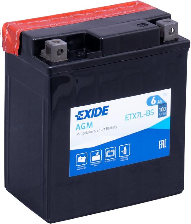 Actual product image Exide Agm Ytx7l-Bs (12 V, 6 Ah, 100 A)