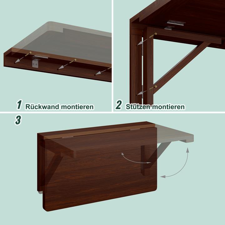 Image du produit Relaxdays Table pliante murale (60 x 40 x 27 cm)