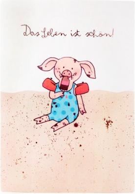 Actual product image Good Old Friends Saubande Postkarte Eis von