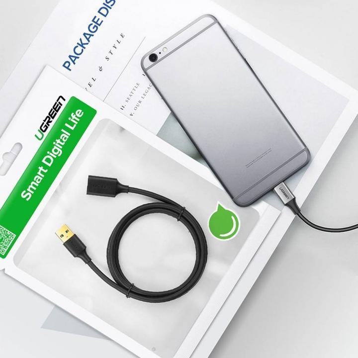 Actual product image Ugreen USB 3.0 extended cable 0.5m (black) (0.50 m, USB 3.0)