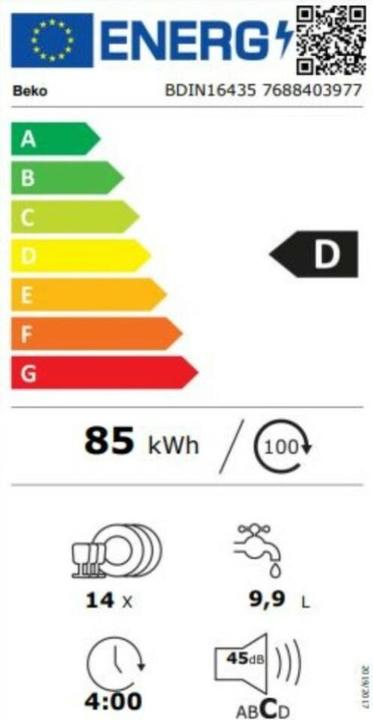 Etichetta energetica Beko BDIN16435