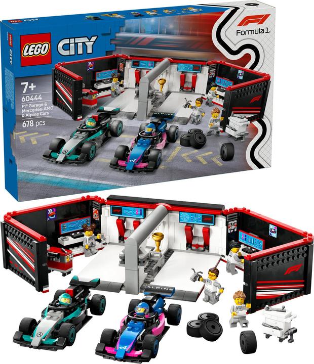 Image du produit LEGO F1 Garage mit Mercedes-AMG & Alpine Rennautos (60444, LEGO City)