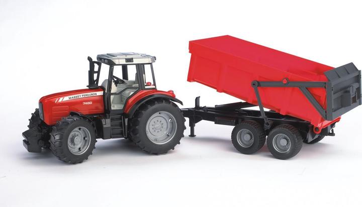 Actual product image Bruder Massey Ferguson 7480 with tub dump trailer