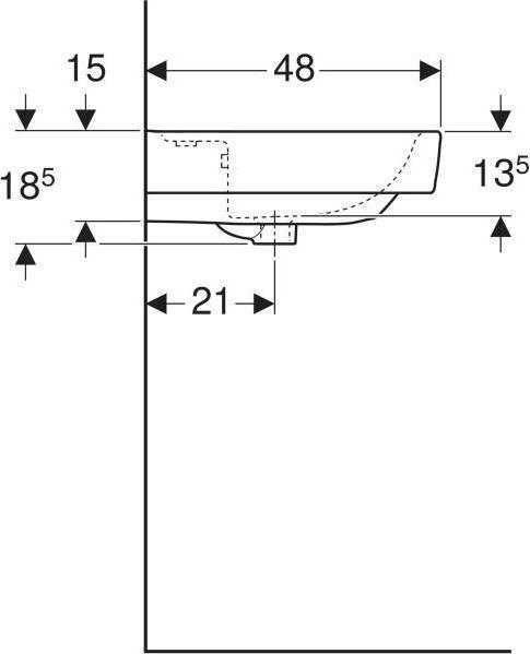 Actual product image Geberit Keramag / Washbasin Renova Plan 70 cm white 501644001 (480 mm, 700 mm)