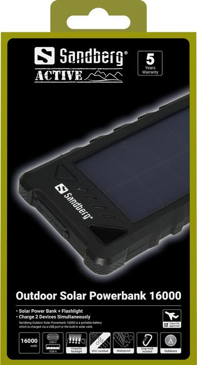 Produktbild Sandberg Outdoor Solar (16000 mAh, 1.40 W, 59.20 Wh)
