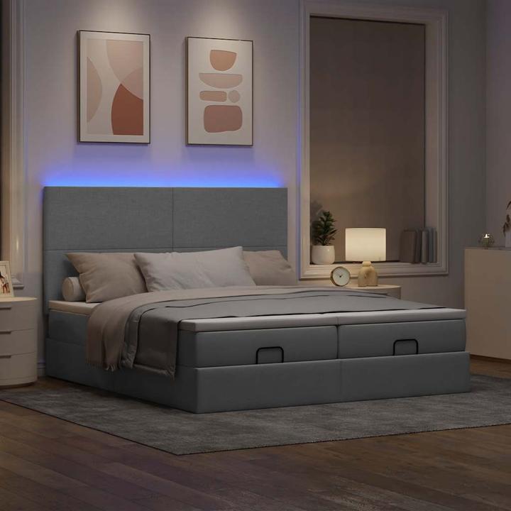 Immagine prodotto VidaXL Letto ottomano con materassi Tessuto grigio chiaro 160x200 cm (160 x 200 cm)
