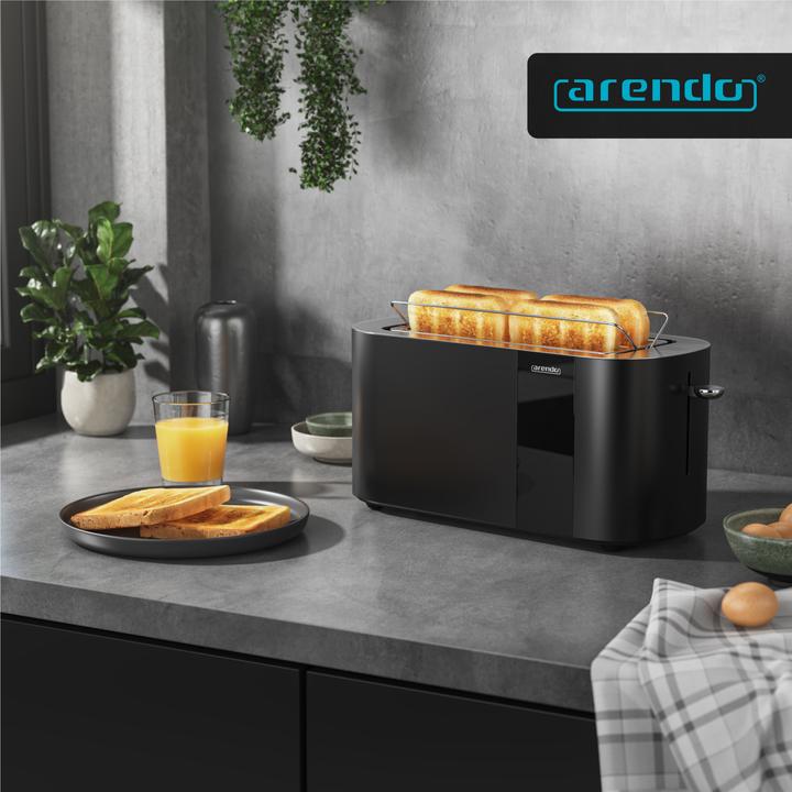 Immagine prodotto Arendo Toaster Edelstahl 4 Scheiben Langschlitz, Restzeit & Bräunungsgradanzeige, Touch Display, 1500 W (Spina UE)