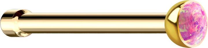 Produktbild Star Piercing Nasenstecker gerade vergoldet mit Opal pink (Chirurgenstahl 316L)