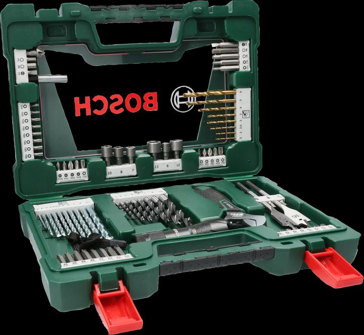 Produktbild Bosch Zubehör V-Line TiN-Bohrer- und Bit-Set, 83-teilig, mit Taschenlampe und Gabelschlüssel (16 mm, 6 mm, 8 mm, 4 mm, 10 mm, 2.5 mm, 5.5 mm, 7 mm, 20 mm, 2 mm, 5 mm, 3 mm)