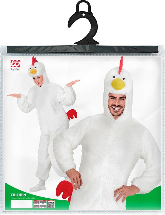 Image du produit Widmann Costume de poulet en peluche Combinaison avec capuche adulte (M/L)