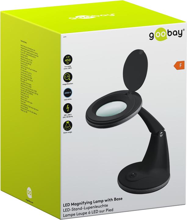 Image du produit Goobay Lampe loupe à LED sur pied, 6 W, noire