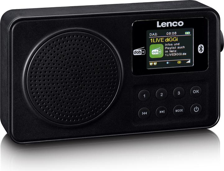 Immagine prodotto Lenco Radio portatile DAB+/FM con Bluetooth Nero (FM, DAB, Bluetooth)