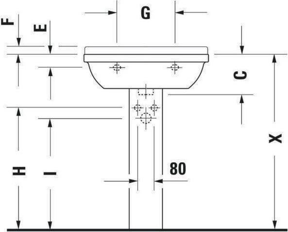Immagine prodotto Duravit Lavabo STARCK 3 m ÜL HLB 1 foro per rubinetto 600x450mm bianco WG (450 mm, 600 mm)