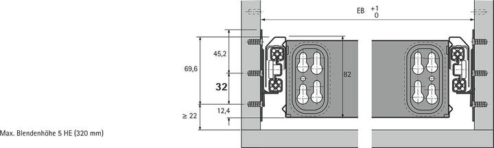 Produktbild Hettich Überauszug QUADRO DUPLEX 45 (1 Stk.)