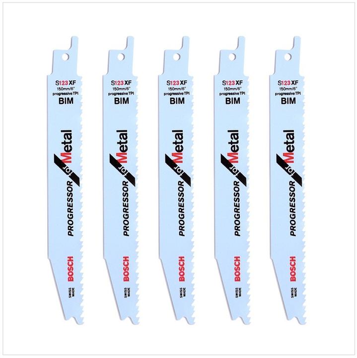 Produktbild Bosch Professional Zubehör Säbelsägeblatt S 123 XF Progressor for Metal, 5er-Pack