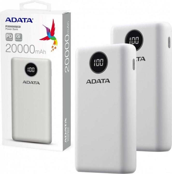 Image du produit Adata Bloc d'alimentation P20000QCD (20000 mAh, 15 W, 74 Wh)