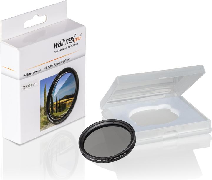 Produktbild Walimex pro pro Polfilter Zirkular vergütet 58 mm (58 mm, Polarisationsfilter, 58 mm)