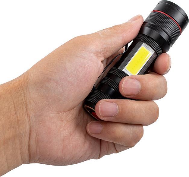 Image du produit Werkstein 800LM USB LED Mini Taschenlampen mit Magnet aus Aluminium (Wiederaufladbar) - Schwarz 2er Set (10.80 cm, 800 lm)