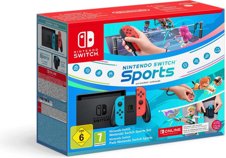 Nintendo Switch Set – Konsole + Switch Sports + Onlinemitgliedschaft (365 Tage)