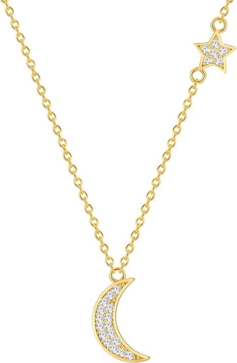 Produktbild Rafaela Donata Damen Mond, Stern Sterling Silber Zirkonia Gelbgold 40,0 cm Basiskette + 5,0 cm Verlängerung - 33712 (Sterling Silber, 40 - 45 cm)