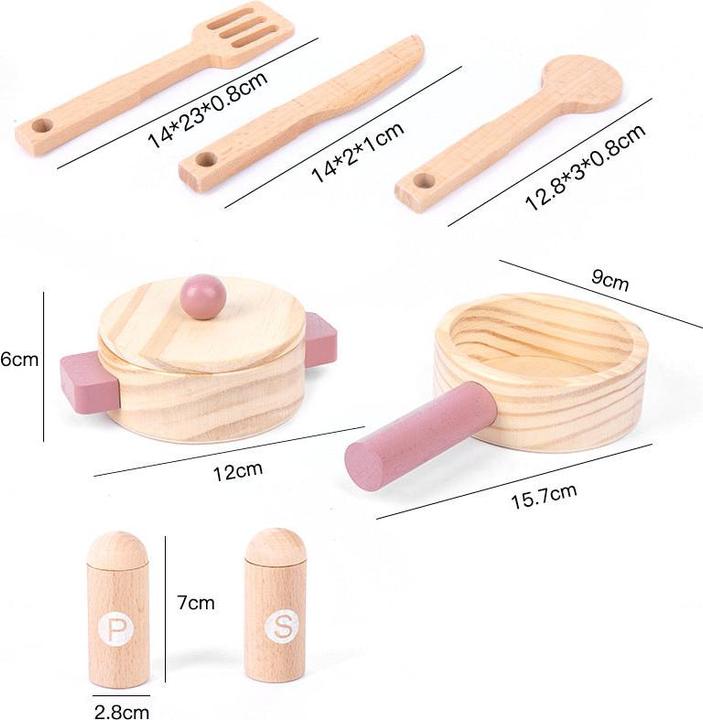 Actual product image Nelaroom Retro wooden kitchen with accessories
