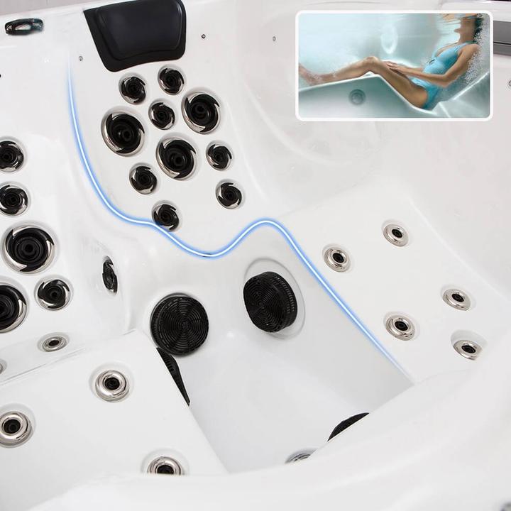 Produktbild Home Deluxe Outdoor Whirlpool GARDEN, 51 Massagedüsen, Beleuchtung, Treppe und Thermoabdeckung, 2 Personen