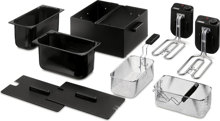 Produktbild Princess 183028 Double Black Fryer, Deep fryer, 6 L, 1.8 kg, 190 °C, Double, Black