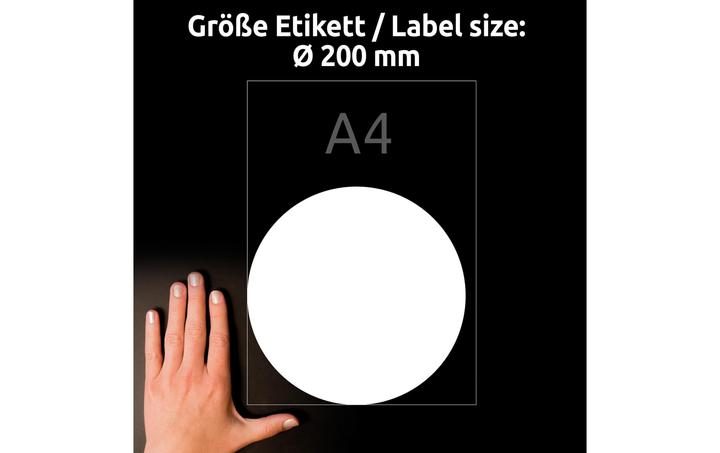 Actual product image Avery Purpose Form Backglass labels, diam.: 200 mm, white Foil label for laser printers, removable