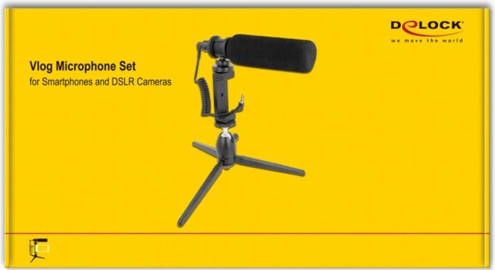 Image du produit Delock Microphone USB Vlog Shotgun Set pour smartphones, caméras DSLR