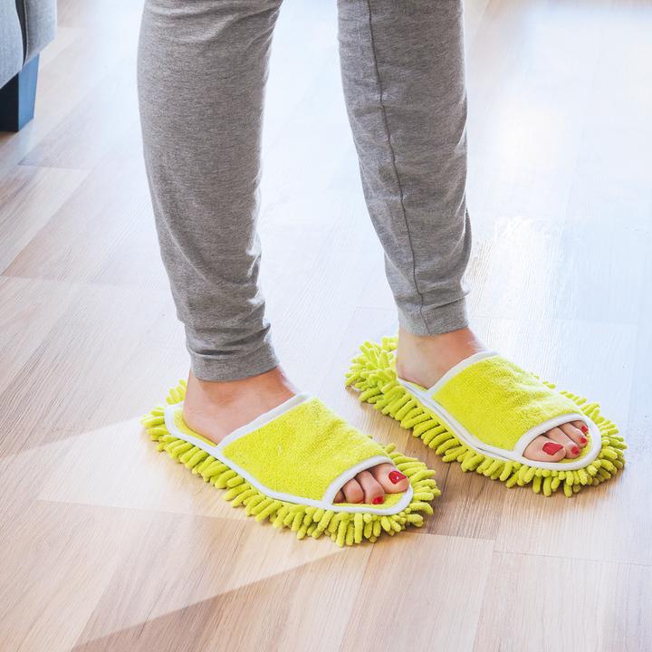 Image du produit InnovaGoods Chaussons à franges pour adultes - Jaune (1 pcs)