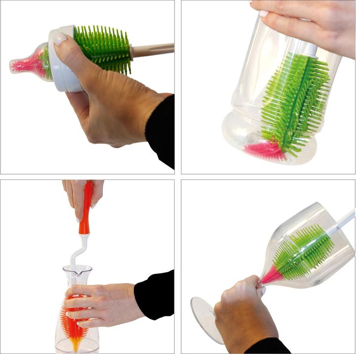 Actual product image Stoneline Silicone bottle brush with rotating handle 35 cm, yellow (1 pcs.)