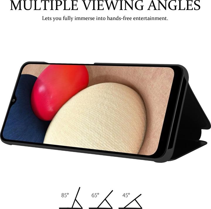 Actual product image Cadorabo Book Smart View Mirror Cover (Samsung Galaxy A02s)