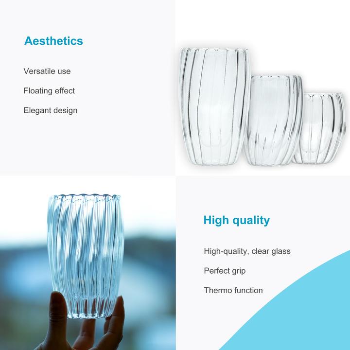 Produktbild Intirilife Doppelwandiges Thermo Glas Striped Style (0.35 l, 1 x)