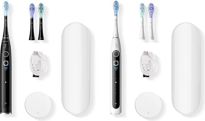 Clean OCLEAN Elektrische Zahnbürste X Pro 20 Set Duo Set Weiss+Schwarz (Schallzahnbürste)