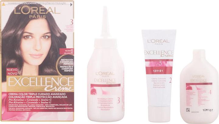 Produktbild L'Oréal Paris EXCELLENCE Creme tinte #3 castaño oscuro (Castaño Dark Brown)