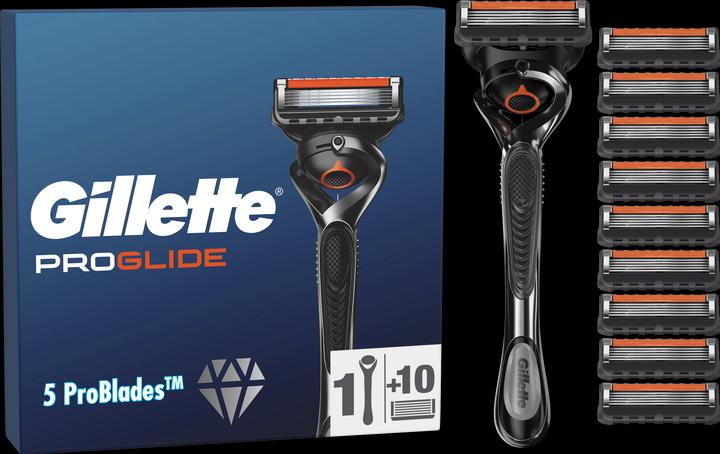Gillette PROGLIDE, 10 blades + handle, ECOM