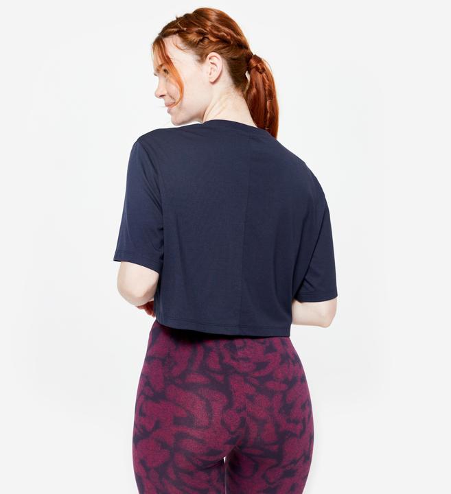 Actual product image Domyos T-shirt ladies crop top - dark blue (M)