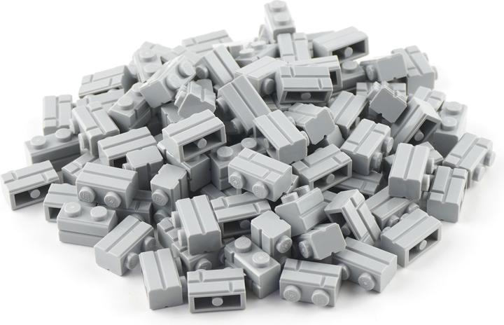 Actual product image LEGO 1x2 Bricks Light grey - 100 pieces - Light bluish grey 98283 (98283, LEGO Accessories)