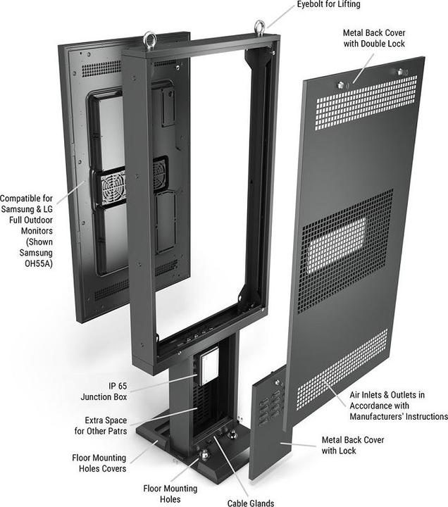 Actual product image DSS Outdoor Stele Portrait 55", Metall, Full Outdoor