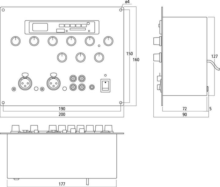 Image du produit Monacor MXT52MP3 Table de mixage encastrable (Studio et mixeur live)