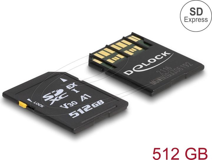 Immagine prodotto Delock Scheda di memoria SD Express da 512 GB (512 GB, microSDXC, U3, UHS-I)
