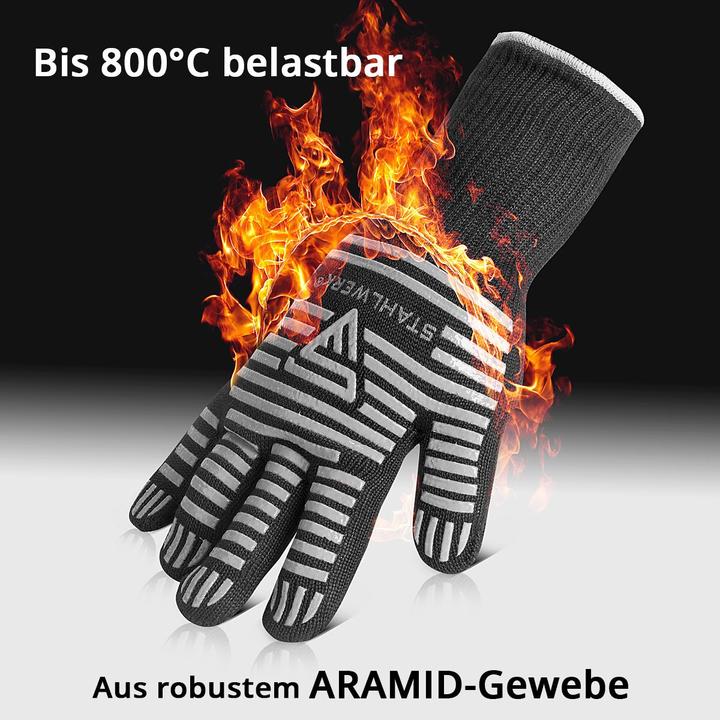 Produktbild Stahlwerk Hitzebeständige Handschuhe bis 800°C EN 407:2004 aus ARAMID-Gewebe (One Size)